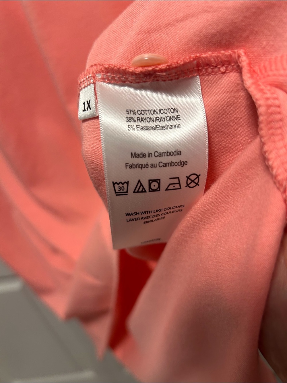 Cuddl Duds Coral Polo Dress with Contrast Collar - Picture 4 of 4